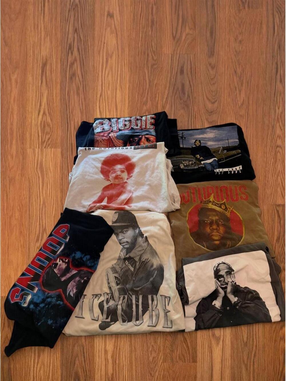 7 Pack Rap Hip Hop T Shirts Bundle Mens Medium Tupac Snoop Dogg Biggie